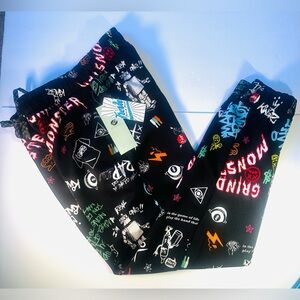 Fresh Prints of Bel Air Black Graphic Joggers Size Medium